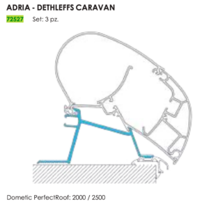 ADAPTER DETHLEFFS CARAVAN PER DOMETIC PR2000/2500 (SET X 3 PCS)