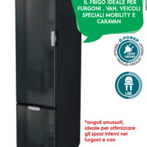 FRIGO/FREEZER A COMPRESSORE VITRIFRIGO VERTICALE SLIM 150 PORTA NERA 12/24 V