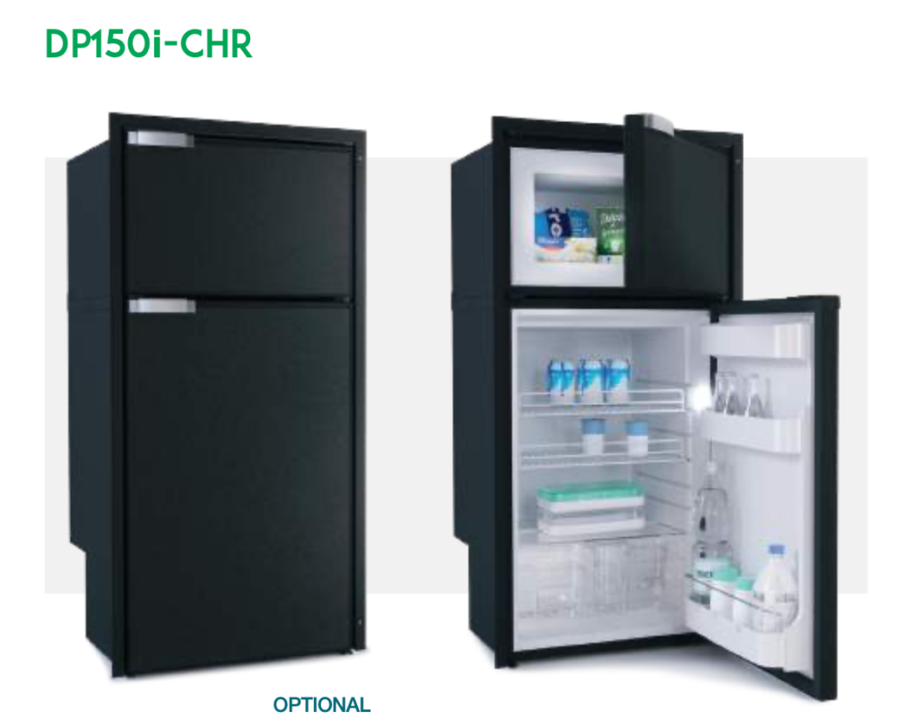 FRIGO/FREEZER A COMPRESSORE VITRIFRIGO VERTICALE DP150I DOPPIA PORTA NERA 12/24 V
