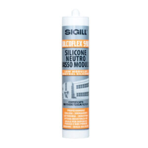 NPT SIGILLANTE SILICONICO MONOCOMPONENTE SILCOFLEX 590 ALLUMINIO METALLIZZATO CARTUCCIA 300ml