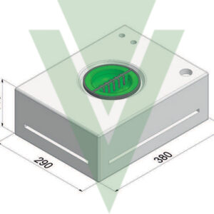 SERBATOIO 15 LT  38x29x14 cm CON INSERTI PER FIX SYSTEM-TAPPO MASCHIO VERDE