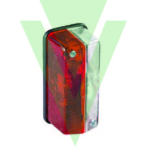 LUCE D'INGOMBRO LATERALE  ROSSA/BIANCA 12V CON BASETTA NERA DIM.92X42mm