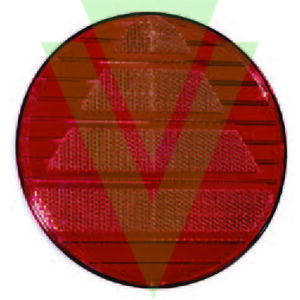 CATADIOTTRO TONDO ROSSO Ø 145mm CON TRIANGOLO PER RIMORCHI E CARAVAN