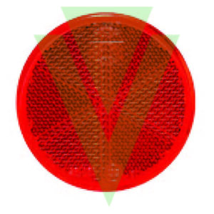 CATADIOTTRO TONDO ROSSO Ø 60mm ADESIVO PER CAMPER