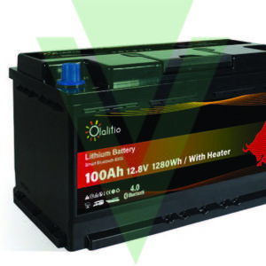 BATTERIA AL LITIO 100AH 12,8V LIFEPO4 SOTTO SEDILE-BLUETOOTH-BMS-RISCALDAMENTO DIMENSIONI: 355x175x188mm STD DIN H8/LN5