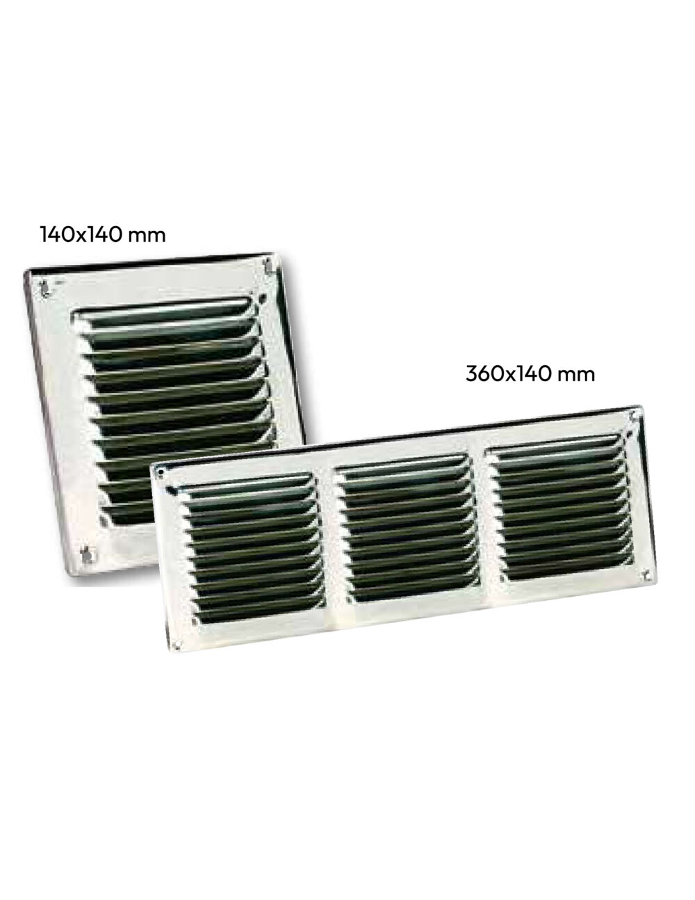 GRIGLIA IN INOX 140x140mm DA APPOGGIO CON RETE ZANZARIERA