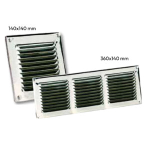 GRIGLIA IN INOX 140x140mm DA APPOGGIO CON RETE ZANZARIERA