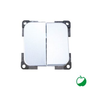 DOPPIO INTERRUTTORE UNIPOLARE C-LINE-SIL VER