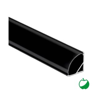 PROFILO ALLUMINIO ANGOLARE BLACK PER STR ISCIA LED CON COPERTURA OPACA (2 MT) CON 4 SUPPORTI E 4 TAPPI TERMINALI INCLUSI