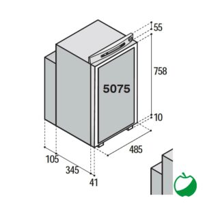 FRIGORIFERO VITRIFRIGO TRIVALENTE 5075 D G 72 LT