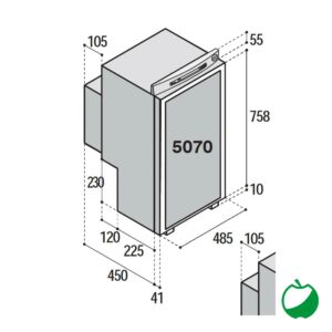 FRIGORIFERO VITRIFRIGO TRIVALENTE 5070 D G 61,5 LT